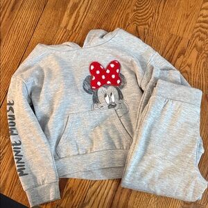 Disney Minnie Mouse Gray Kids Sweatshirt and Pants Set